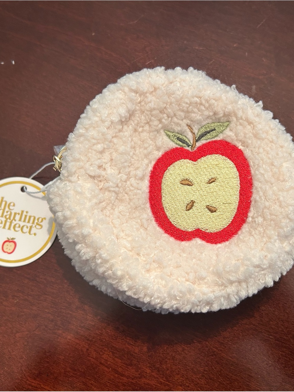 ✨Cream Sherpa Apple Coin Purse